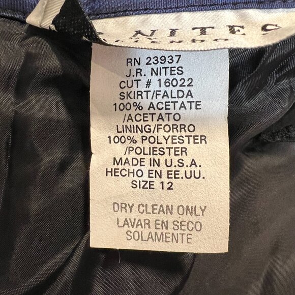 JR Nites by Caliendo Women’s Formal Maxi Skirt Navy Blue Taffeta A-Line Wiast 28 - Picture 4 of 7